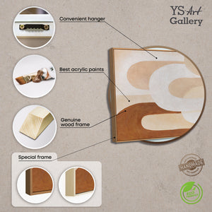 Abstraktes Wandbild mit harmonischen Formen und natürlicher Farbwirkung