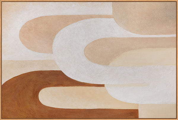 Moderne schilderijen op canvas in een lijst met een vloeiende structuur: "Adem van de architectuur".