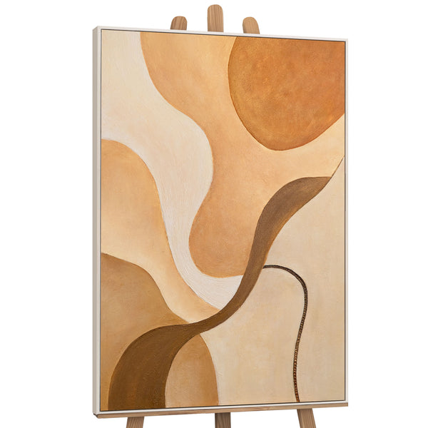 Acrylbild auf Leinwand mit Rahmen „Krümmung des Horizonts“ – Moderne Wanddeko Wohnzimmer