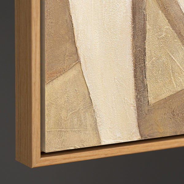 Leinwandbild mit Rahmen „Abstrakte Zärtlichkeit“ – Strukturierte Acrylmalerei mit Figur