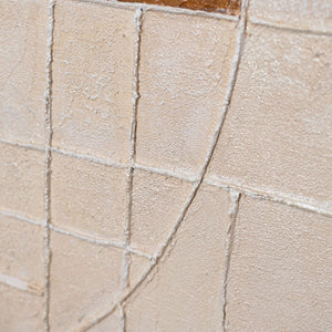 Abstracte schilderijen met structuur en geometrie binnen het kader "Lijnen en Cirkels".