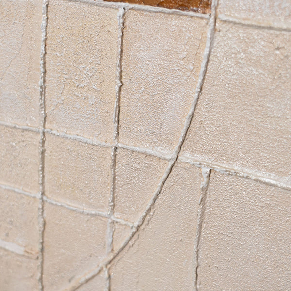 Abstracte schilderijen met structuur en geometrie binnen het kader "Lijnen en Cirkels".