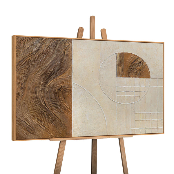 Abstract schilderij “Lijnen en Cirkels” – Geometrische wanddecoratie met lijst