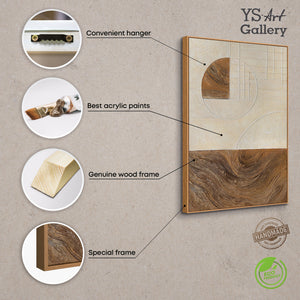 Abstracte schilderijen met structuur en geometrie binnen het kader "Lijnen en Cirkels".