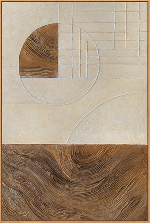 Abstracte schilderijen met structuur en geometrie binnen het kader "Lijnen en Cirkels".