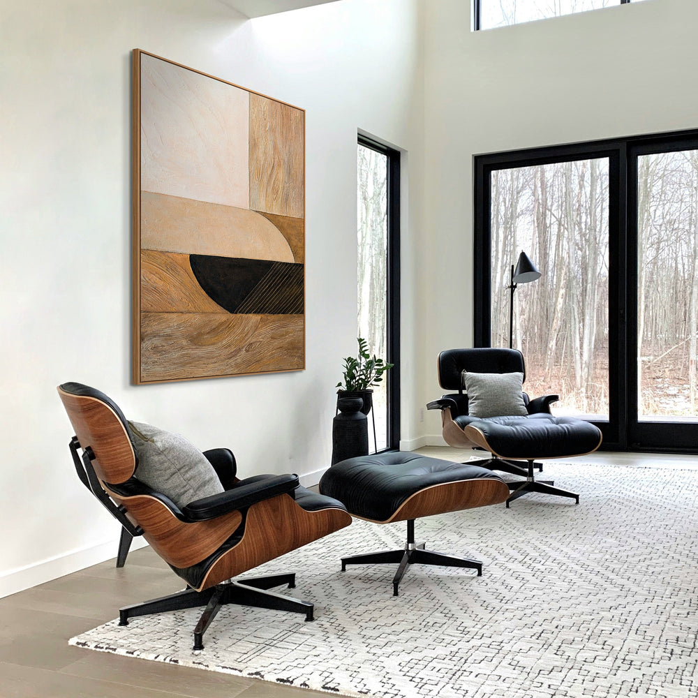 Abstraktes Wandbild in modernem Stil mit feiner Struktur und ruhiger Farbpalette