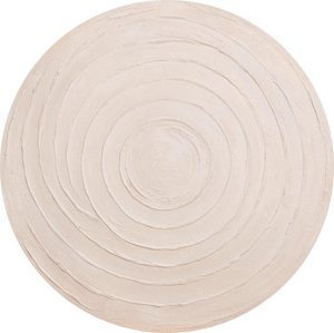 Handgeschilderd rond acryl schilderij "Cirkulair ritme" – Wanddecoratie in natuurtinten