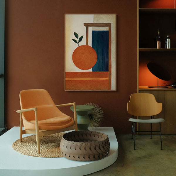 Abstraktes Wandbild in modernem Stil mit feiner Struktur und ruhiger Farbpalette