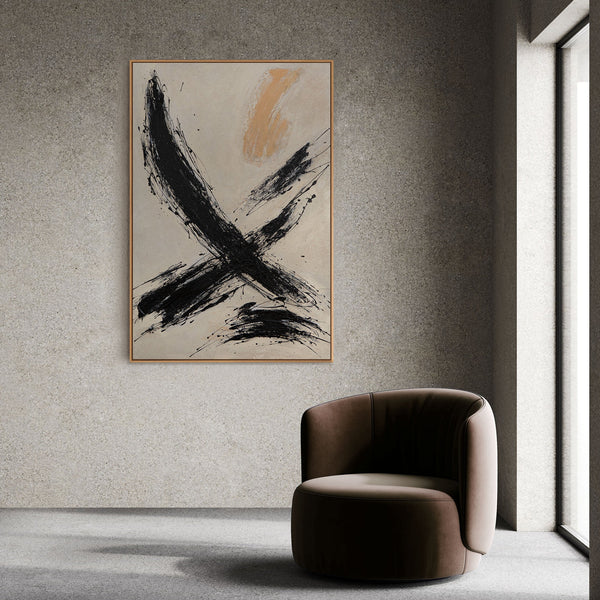 Abstraktes Wandbild als stilvoller Akzent in einem modernen Wohnraum