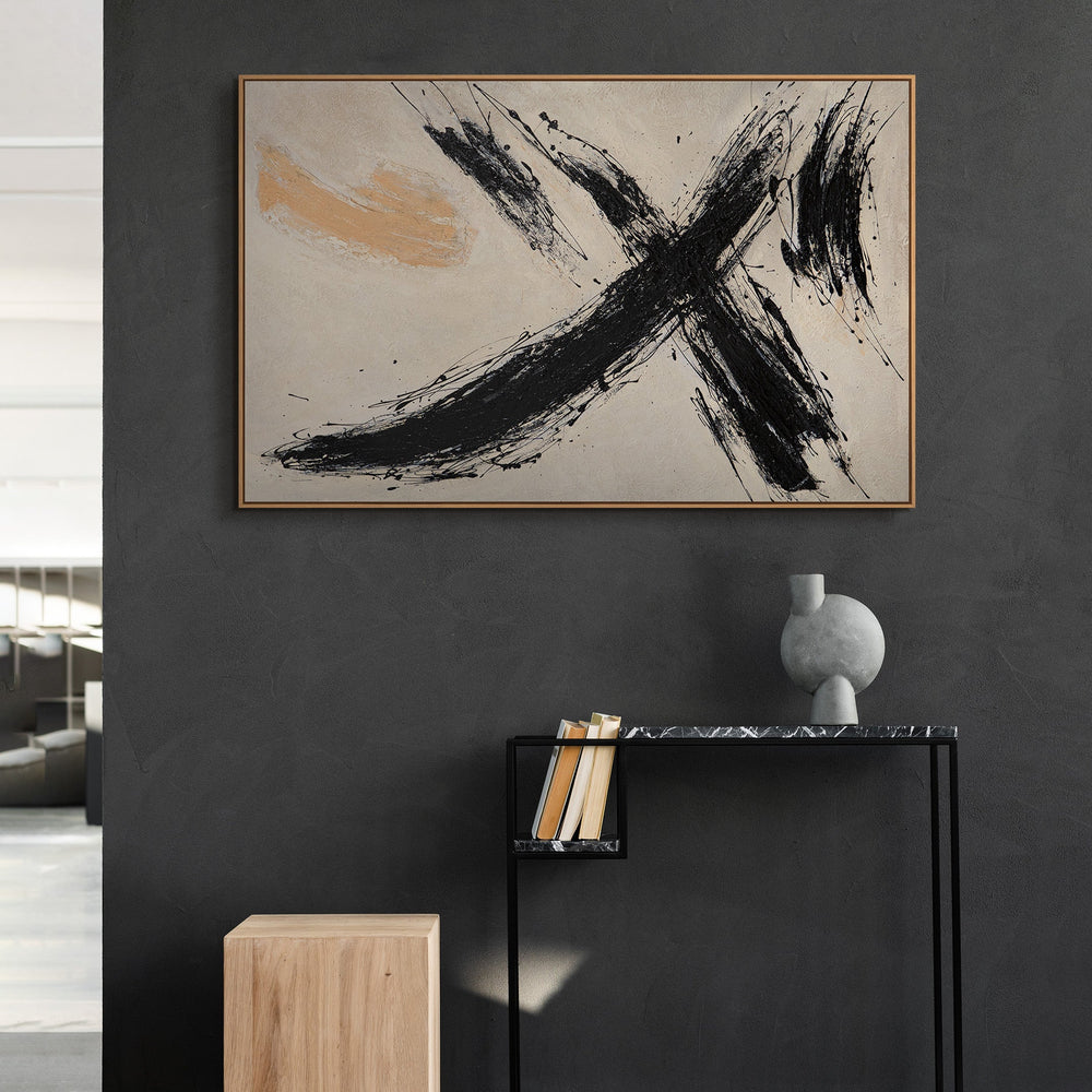 Abstract schilderij in een moderne acrylstijl, "De kracht van de penseelstreek"