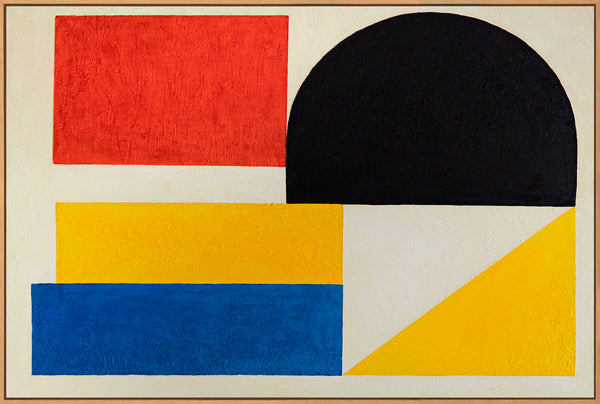 Abstract schilderij in een lijst, geometrische wanddecoratie "Contrasten"