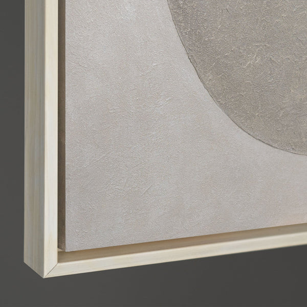 Modern acrylschilderij in een lijst, geometrisch canvas schilderij "Stilte van de geometrie"