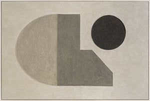 Modern acrylschilderij in een lijst, geometrisch canvas schilderij "Stilte van de geometrie"