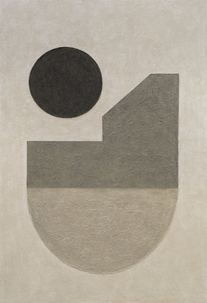 Geometrische Wandkunst „Stille der Geometrie“ – Minimalistische Acrylmalerei handgemalt