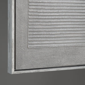 Moderne schilderijen in een lijst, een rustig canvas schilderij "Grey Chord"