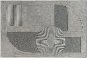 Moderne schilderijen in een lijst, een rustig canvas schilderij "Grey Chord"