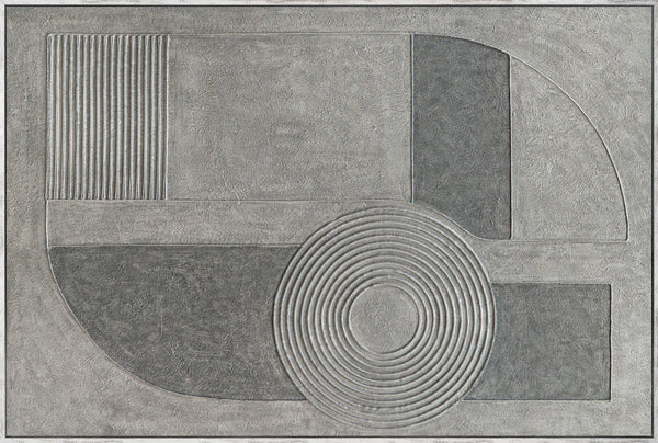 Moderne schilderijen in een lijst, een rustig canvas schilderij "Grey Chord"