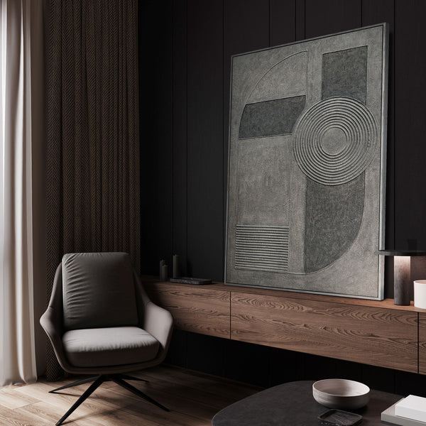 Minimalistisches abstraktes Gemälde mit strukturierter Oberfläche