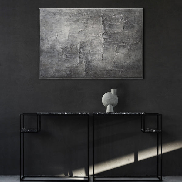 Handgeschilderde schilderijen in lijsten, abstracte kunst met textuur "Memory of Stone"