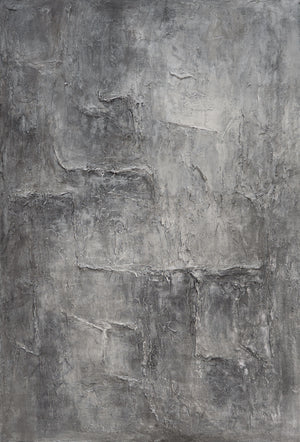 Leinwandbild mit Rahmen „Erinnerung des Steins“ – Strukturierte Acrylmalerei in Betonoptik