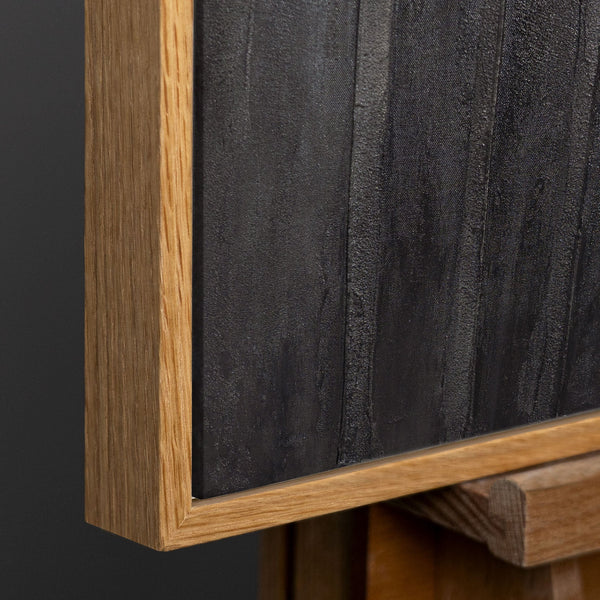 Moderne Abstracte Wandkunst Met Lijst – Handgeschilderd Canvas Met Architecturale Structuur