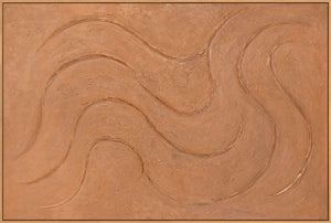 Acrylverfschilderij op organisch canvas, "Warme ritmes"