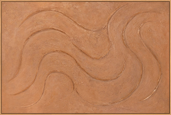 Acrylverfschilderij op organisch canvas, "Warme ritmes"