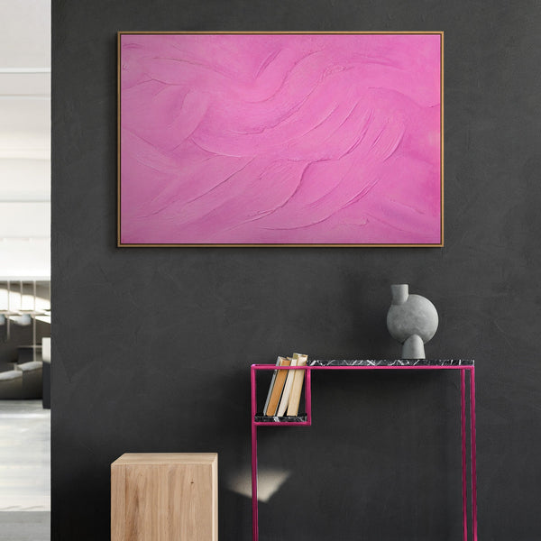 Gestructureerd schilderij op canvas in een lijst, rustgevend kunstwerk "Suikersluier".