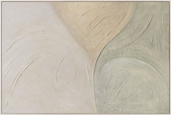 Acrylverfschilderij met textuur in de lijst "Sporen van regen"