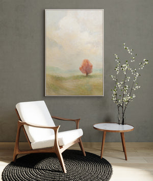 Handgeschilderd canvas schilderij "Warm Expanse" – Moderne abstracte kunst met lijst