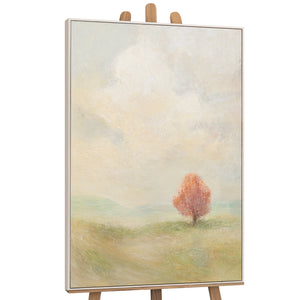 Handgemalte Gemälde auf Leinwand „Warme Weite“ – Moderne Abstrakte Kunst mit Rahmen