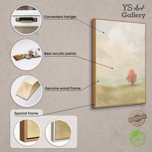 Handgemalte Gemälde auf Leinwand „Warme Weite“ – Moderne Abstrakte Kunst mit Rahmen