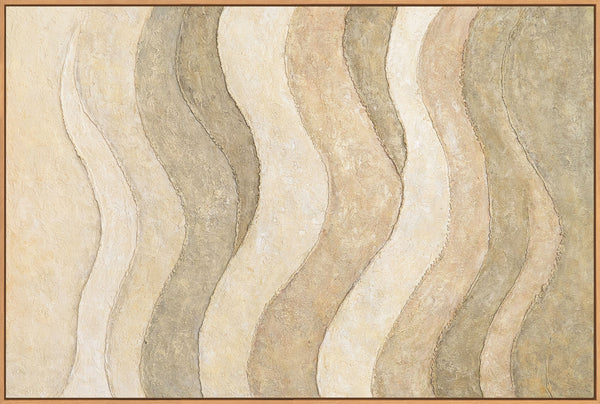 Handgeschilderde natuurlijke tinten – Moderne ingelijste canvas schilderijen “Schaduw en Zand”