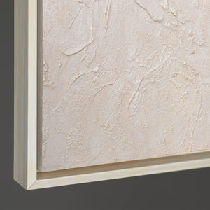 Moderne wanddecoratie neutraal – Abstract schilderij Beige „Het Fluisteren van de Tijd”