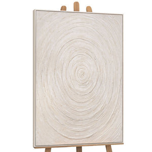 Abstracte wanddecoraties Beige – Structuur schilderij modern „Echo's van de Tijd”