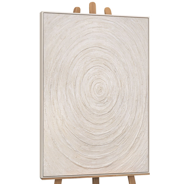 Abstracte wanddecoraties Beige – Structuur schilderij modern „Echo's van de Tijd”