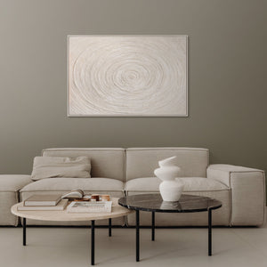 Abstracte wanddecoraties Beige – Structuur schilderij modern „Echo's van de Tijd”