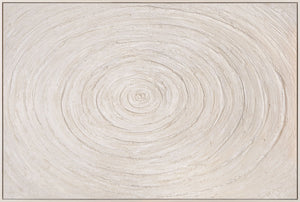 Minimalistische wanddecoratie – Acrylverfschilderij met textuur in beige met lijst "Echoes of Time"