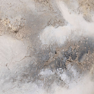 Abstraktes Kunstbild mit nebelartigem Farbverlauf in Weiß