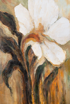 Abstrakte Kunst Blume – Acrylbild auf Leinwand „Vergehen der Zeit“