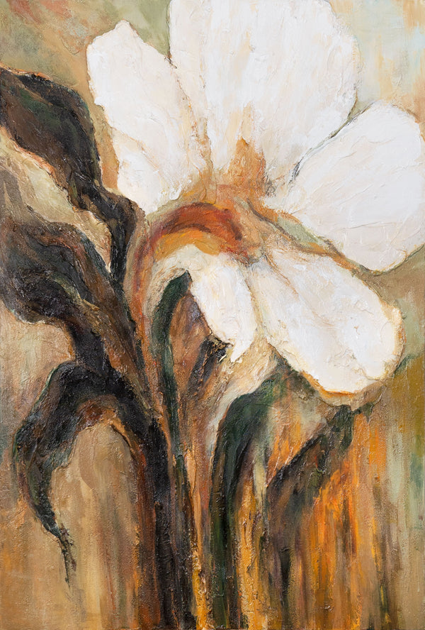 Abstrakte Kunst Blume – Acrylbild auf Leinwand „Vergehen der Zeit“