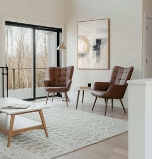 Handgeschilderde muurschildering "Ghostly Light" – Gestructureerd modern schilderij met lijst