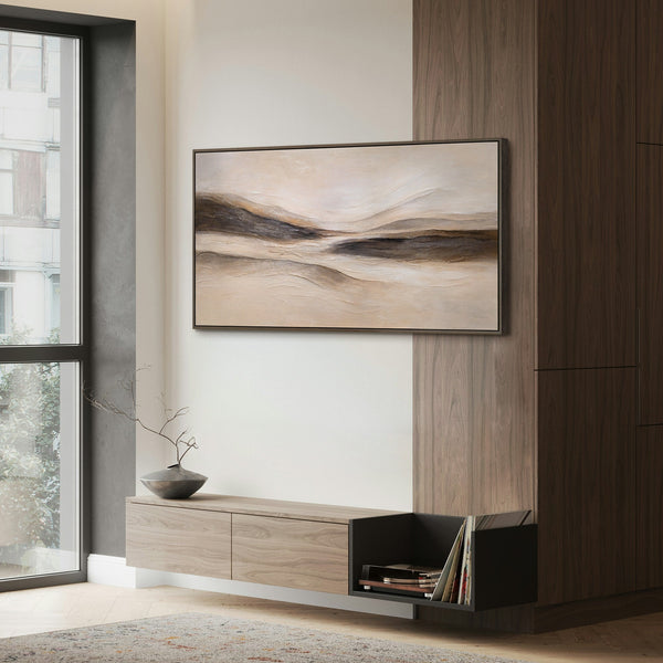 Moderne Doek Schilderij „Spuren des Windes“ – Abstract Landschapsschilderij Handgeschilderd