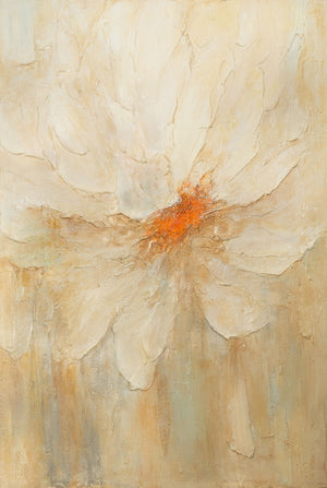 Handgeschilderd schilderij "Vuurstof" – Abstracte bloemen wanddecoratie voor de woonkamer
