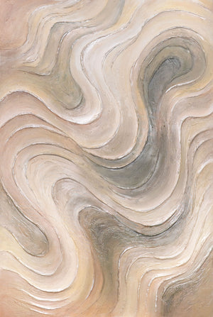 Moderne Wandkunst – „Zachte Stroom“ Handgeschilderd Acrylschilderij op Linnen