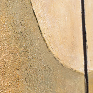 Geometrische Wandkunst auf Leinwand „Gleichgewicht“ in Naturfarben mit Rahmen