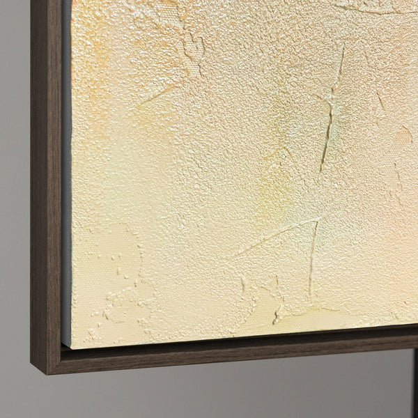 Geometrische Wandkunst auf Leinwand „Gleichgewicht“ in Naturfarben mit Rahmen