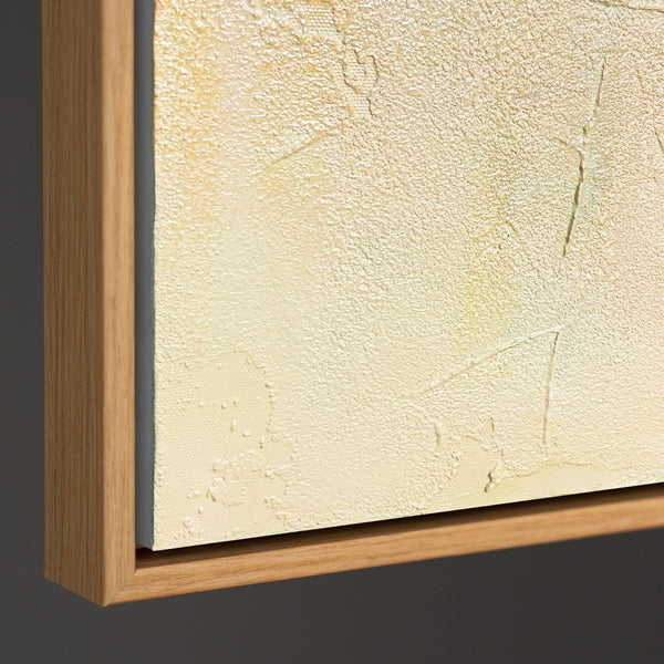 Geometrische Wandkunst auf Leinwand „Gleichgewicht“ in Naturfarben mit Rahmen