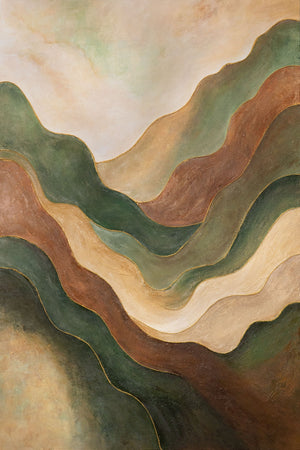 Moderne Wandkunst „Tanz der Hügel“ – Abstraktes Landschaftsbild auf Leinwand