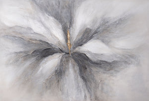 Handgeschilderd Acrylschilderij „Gouden Moment“ – Moderne Kunst op Doek met Structuur